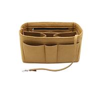 LEXSION Felt Fabric Purse Tote Diaper Bag Organizer Insert Bag in Bag with Zipper Inner Pocket For Neverfull Speedy, Light Brown, S