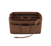 LEXSION Felt Insert Fabric Purse Organiser Bag, Bag Insert In Bag with Zip Inner Pocket Fits Neverfull Speedy 8010 Brown S