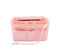 LEXSION Felt Insert Fabric Purse Organiser Bag, Bag Insert In Bag with Zip Inner Pocket Fits Neverfull Speedy 8010 Pink M