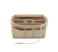 LEXSION Felt Insert Fabric Purse Organiser Bag, Bag Insert In Bag with Zip Inner Pocket Fits Neverfull Speedy 8010 Beige L