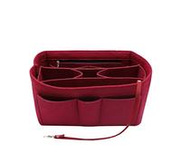 LEXSION Felt Insert Fabric Purse Organiser Bag, Bag Insert In Bag with Zip Inner Pocket Fits Neverfull Speedy 8010 Vine Red XL