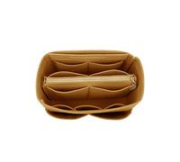 LEXSION Felt Purse Bag Organizer Insert with zipper Bag Tote Shaper Fit Speedy Neverful PM MM, 1-Brown, M