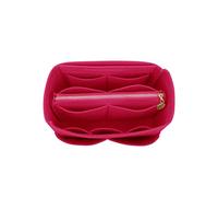 LEXSION Felt Purse Bag Organizer Insert with zipper Bag Tote Shaper Fit Speedy Neverful PM MM, 1-Rosy, L