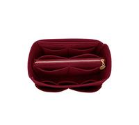 LEXSION Felt Purse Bag Organizer Insert with zipper Bag Tote Shaper Fit Speedy Neverful PM MM, 1-Vine Red, L