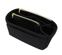 LEXSION Felt Purse Bag Organizer Insert with zipper Bag Tote Shaper Fit Speedy Neverful PM MM, 2-Black, M