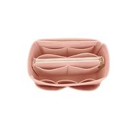 LEXSION Felt Purse Bag Organizer Insert with zipper Bag Tote Shaper Fit Speedy Neverful PM MM 8021 Pink L2, 1-Pink, Slender Large