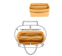 LEXSION Felt Purse Bag Organizer Insert with zipper Bag Tote Shaper Fit Speedy Neverful PM MM, Light Yellow, XL