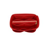 LEXSION Felt Purse Bag Organizer Insert with zipper Bag Tote Shaper Fit Speedy Neverful PM MM, Red, L
