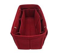 LEXSION Felt Purse Organizer Insert Bag organizer Multi Pocket Bag in Bag Organizer Shaper Handbag Accessories, Vine Red, M
