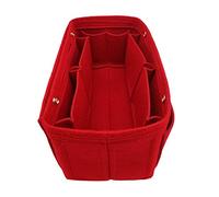 LEXSION Red Felt Bag Organizer Insert, Multi Pocket, Shaper, Fits LV Speedy 25, 30, 35, Neverfull PM, MM, GM, Graceful MM, Delightful PM, Speedy 40, Neverfull GM, Practical Style
