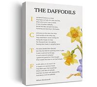 LEXSIVO Daffodils Print Canvas Wall Art Home Office Decor I Wandered Lonely as a Cloud Poetry Painting 12x15 Canvas Poster Framed Ready to Hang