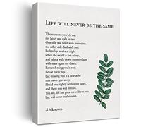 LEXSIVO Memorial Bereavement the Moment You Left Me Print Canvas Wall Art Home Office Decor Remembrance Poetry Painting 12x15 Canvas Poster Framed Ready to Hang