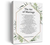 LEXSIVO the Art of Marriage Print Canvas Wall Art Home Decor Happiness in Marriage is Not Something Painting 12x15 Canvas Poster Framed Ready to Hang Wedding Engagement Gift
