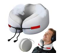 Lexsyn Travel Pillow | Ergonomic Neck Support for Travel - Ergonomic Support Pillow with Storage Box for Sleeping, Nap Adults, Long Flights, Train, Car