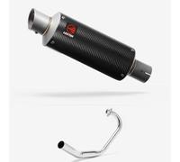 Lextek Carbon Fibre GP8C 240mm Exhaust System compatible with Honda CBF 125 (08-16)