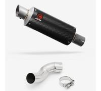 Lextek Carbon Fibre GP8C GP Stubby Exhaust 240mm with Link Pipe compatible with Kawasaki Z900 (17-19)
