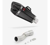 Lextek Carbon Fibre XP13C 210mm Exhaust with Link Pipe compatible with Ducati Monster 821/1200 (14-21)
