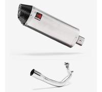 Lextek Stainless Steel Brushed RP2 300mm Exhaust System compatible with Lexmoto Chieftain/Apollo