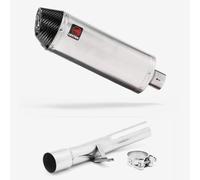 Lextek Stainless Steel Brushed RP2 300mm Exhaust with Link Pipe compatible with Suzuki GSF650/1250 (07-16) GSX650F (07-16) GSX1250