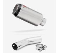 Lextek Stainless Steel CP1 Matt Carbon Tip Exhaust 150mm with Link Pipe compatible with Lexmoto LXR 125 & 380