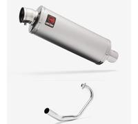 Lextek Stainless Steel Matt OP1 350mm Exhaust System compatible with Honda CBF 125 (08-16)