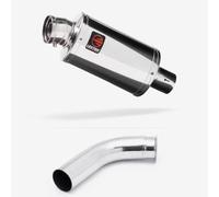 Lextek Stainless Steel OP4 Polished Exhaust 200mm with Link Pipe compatible with KTM 125/390 Duke (17-20) RC125/390 (14-20)