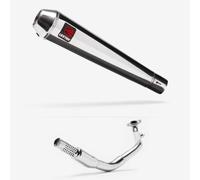 Lextek Stainless Steel Polished AC1 350mm Exhaust System compatible with Lexmoto Enigma 125