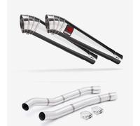 Lextek Stainless Steel Polished MP4 300mm Exhaust with Link Pipes compatible with Kawasaki ZZR1400 (12-19)