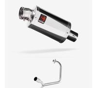 Lextek Stainless Steel Polished OP4 200mm Exhaust System compatible with Honda CB125F/GLR125 (15-19)