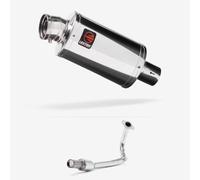 Lextek Stainless Steel Polished OP4 200mm Exhaust System compatible with Lexmoto Echo 50 (17-24)