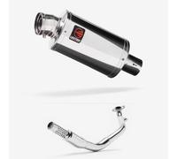 Lextek Stainless Steel Polished OP4 200mm Exhaust System compatible with Lexmoto Enigma 125