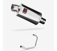 Lextek Stainless Steel Polished OP4 200mm Exhaust System compatible with Lexmoto Isca