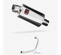 Lextek Stainless Steel Polished OP4 Exhaust System 200mm compatible with Lexmoto ZSB 125
