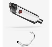 Lextek Stainless Steel Polished SP4 300mm Exhaust System compatible with Honda CBF 125 (08-16)
