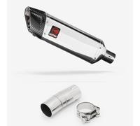 Lextek Stainless Steel Polished SP4 300mm Exhaust with Link Pipe compatible with Honda CRF1000 Africa Twin (16-19)