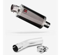 Lextek Stainless Steel Smoked OP16 250mm Exhaust with Link Pipe compatible with Lexmoto LXR 125 & 380