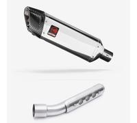 Lextek Stainless Steel SP4 Polished Exhaust 300mm with Link Pipe compatible with Yamaha Tenere 700 (19-23)