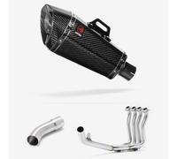Lextek Stainless Steel XP8C Carbon Fibre Exhaust System 210mm compatible with Suzuki GSX-S 1000 (21-24)