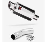 Lextek Stainless Steel YP4 Stubby Exhaust 200mm with Link Pipe compatible with Suzuki GSR750 (11-16)