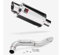 Lextek Stainless Steel YP4 Stubby Exhaust 200mm with Link Pipe compatible with Triumph Tiger 1050 (07-12)