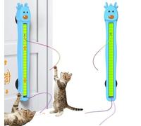 LexTex Automatic Motion Flying Rope Cat Toy, Wall Mounted Electric Interactive Toy for Indoor Cats, Hands-Free Exercise & Boredom Relief, Quiet Motor with Adhesive or Screw Mount(Blue)
