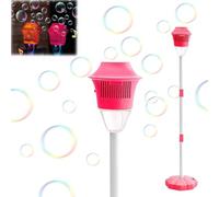 LexTex Bubble Torch Garden Lamp, Adjustable Bubble Maker Stand, Rechargeable Bubbles Blower for Indoor Outdoor 47 Inches Standing Automatic Bubble Maker with Lights for Wedding Birthday Party(Pink)