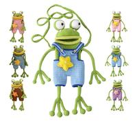 LexTex Crochet The Cutest Froggy Phone Bag, Finished Handmade Frog Phone Bag, Cute Frog Knitted Pouch(Blue-Crochet strap)
