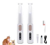 LexTex Doggy Kings Paw Trimmer, Doggykings 3 in 1 Electric Dog Trimmer, Rechargeable Waterproof Dogs Grooming Clippers with LED Light, Low Noise Trimming Hair Around Eyes Ears Face(2pcs)