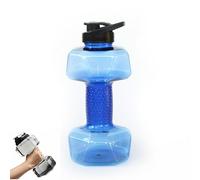 LexTex Dumbbell Shaped Water Bottle,Water Filled Dumbbells Cup,Portable Weight Water Bottles,Dumbbells Travel Cup For Gym,Outdoors,Camping,Gym Gifts For Men Women,Flip Top Leak Proof Lid(1500ml-blue)