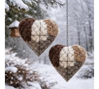 LexTex Handmade Alpaca Fiber Bird Nesting Heart, 2026 Upgrade Refillable Birds Nesting Material Holder, Birds Nestings Heart Outdoor Yard Art Bird Shelter for Garden, Yard & bird‘s Lovers Gift(2PCS)