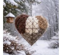 LexTex Handmade Alpaca Fiber Bird Nesting Heart, 2026 Upgrade Refillable Birds Nesting Material Holder, Birds Nestings Heart Outdoor Yard Art Bird Shelter for Garden, Yard & bird‘s Lovers Gift(1PC)