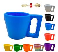 LexTex Ice Cream Pint Holder, Ice Cream Containers, 3D Printed Insulated Cup, Insulated Arm Sleeve Containers with Spoon and Handle for Yogurt and Frozen Desserts, Gift for Icecream Lover(Blue)