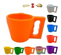 LexTex Ice Cream Pint Holder, Ice Cream Containers, 3D Printed Insulated Cup, Insulated Arm Sleeve Containers with Spoon and Handle for Yogurt and Frozen Desserts, Gift for Icecream Lover(Orange)