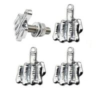 LexTex Motorcycle Universal Finger License Plate Screw,Motorcycle License Plate Bolts,4 PCS Funny Metal Finger Bolt,License Plate Screws Car Decor for Car Motorcycle Frame(Silver)